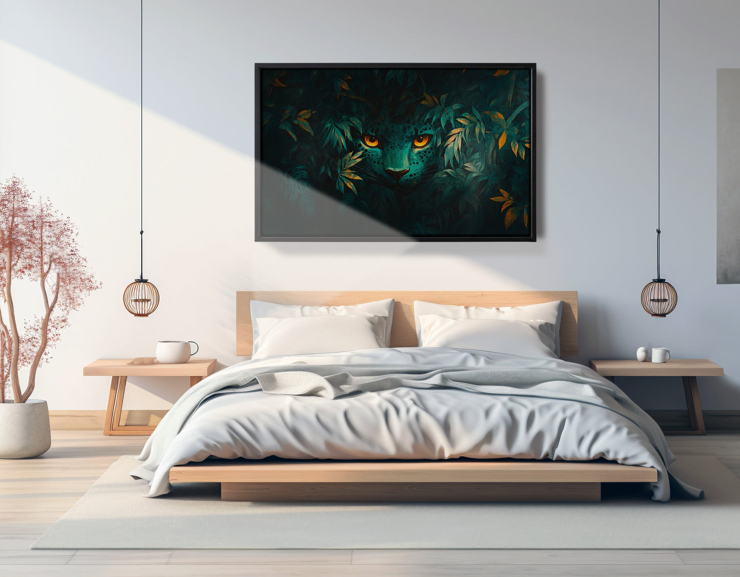 Leopard Jungle Eyes Black African American canvas print view 27