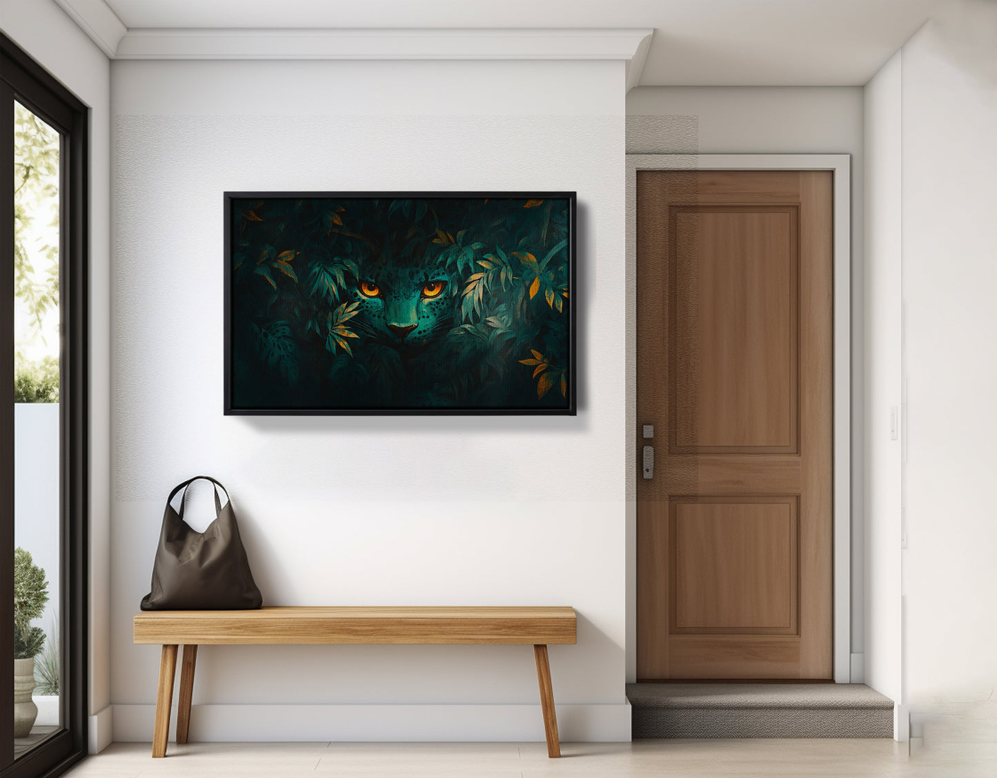 Leopard Jungle Eyes Black African American canvas print view 29