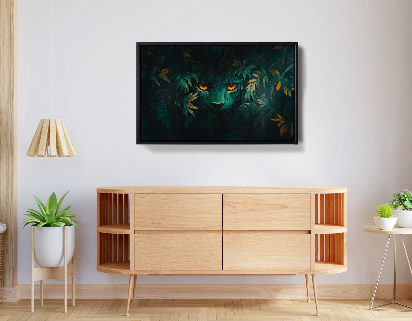 Leopard Jungle Eyes Black African American canvas print view 26