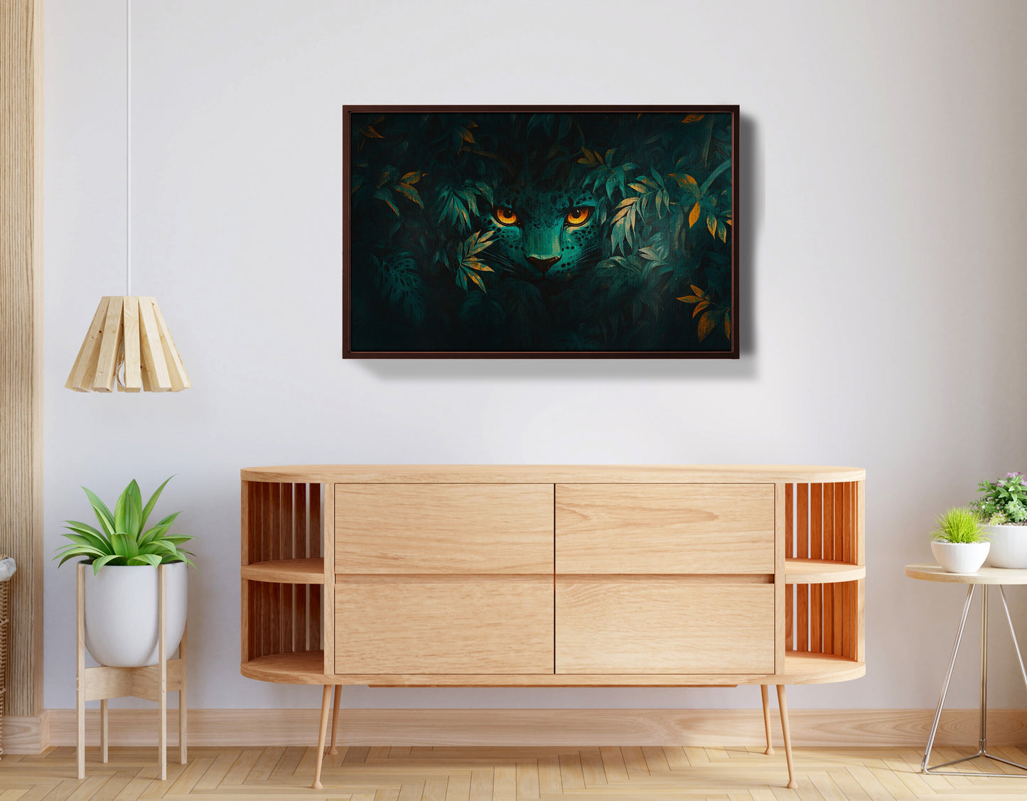 Leopard Jungle Eyes Black African American canvas print view 32