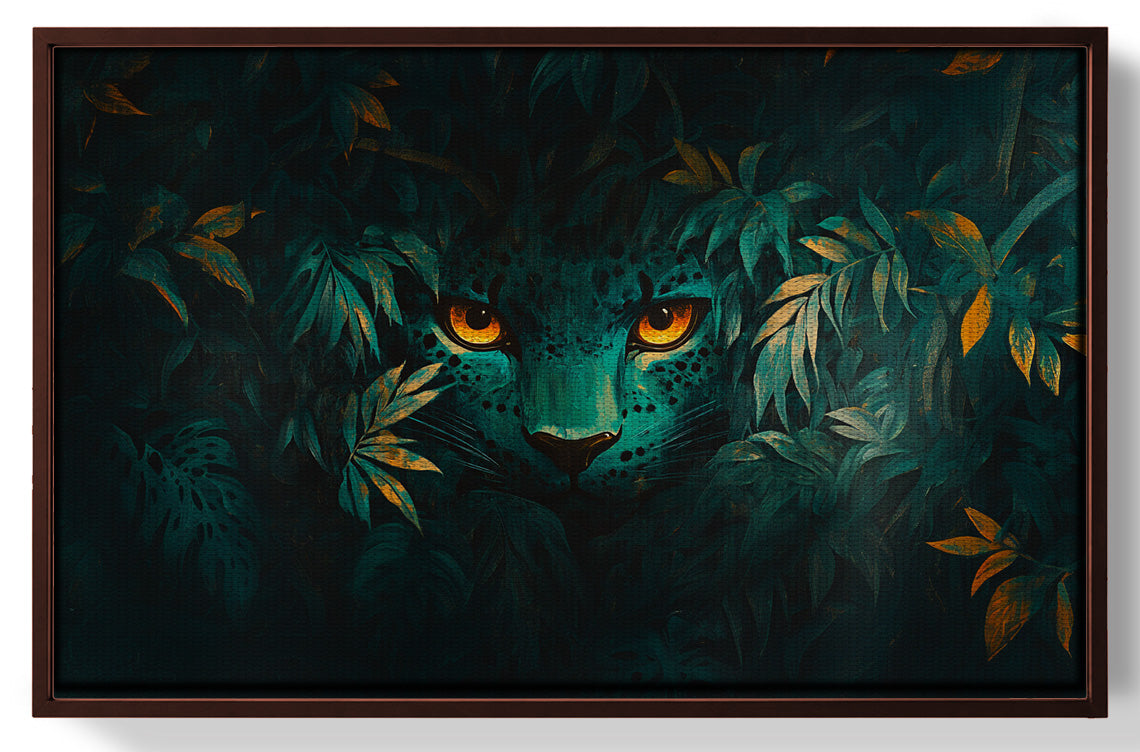 Leopard Jungle Eyes Black African American canvas print view 31