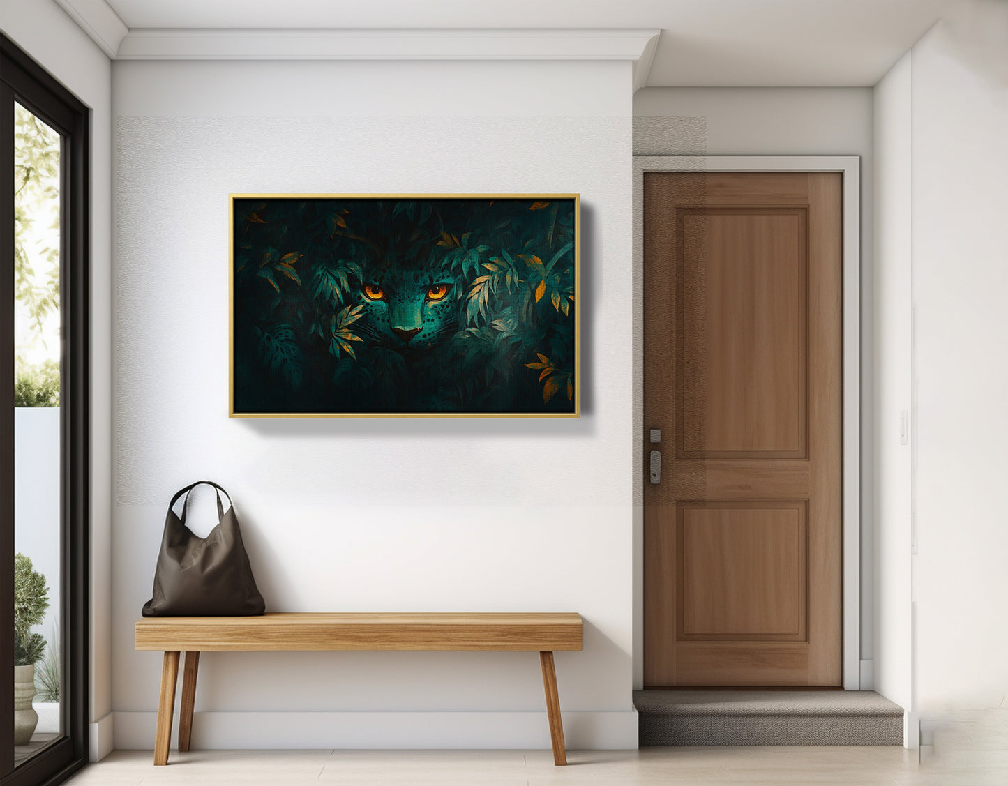Leopard Jungle Eyes Black African American canvas print view 41