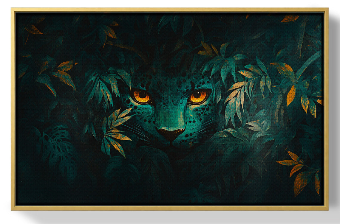 Leopard Jungle Eyes Black African American canvas print view 37