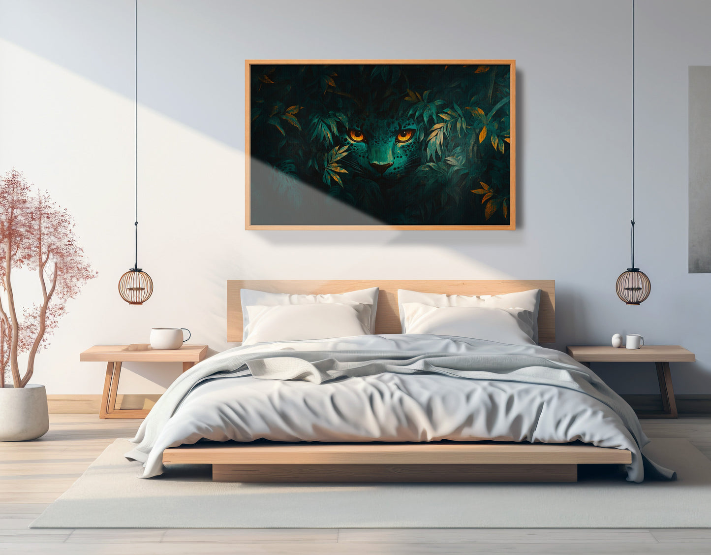 Leopard Jungle Eyes Black African American canvas print view 45