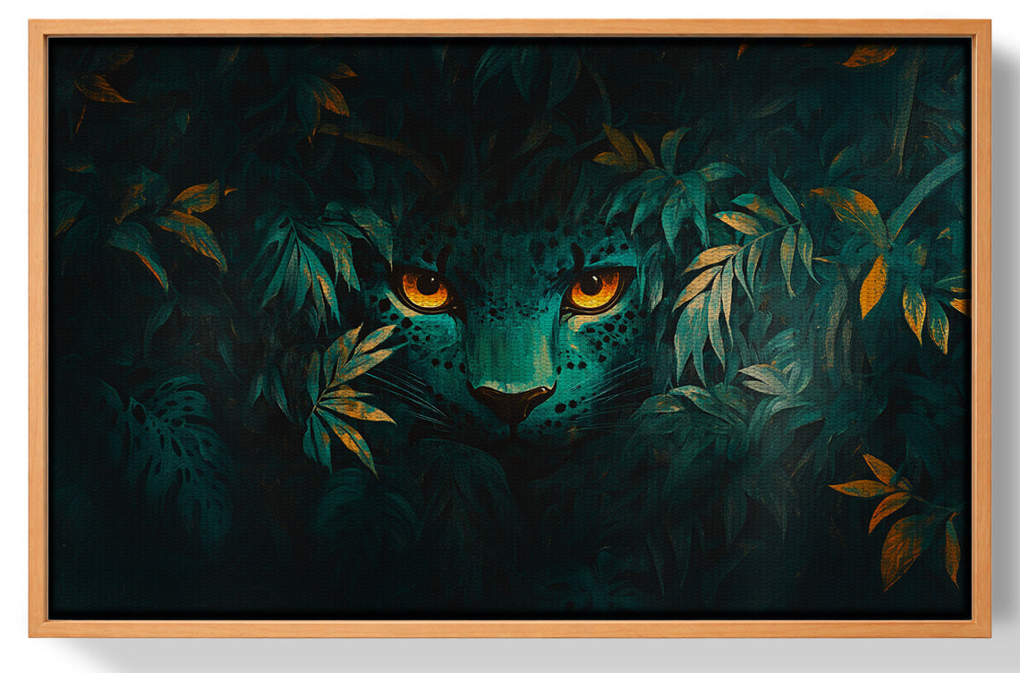Leopard Jungle Eyes Black African American canvas print view 43