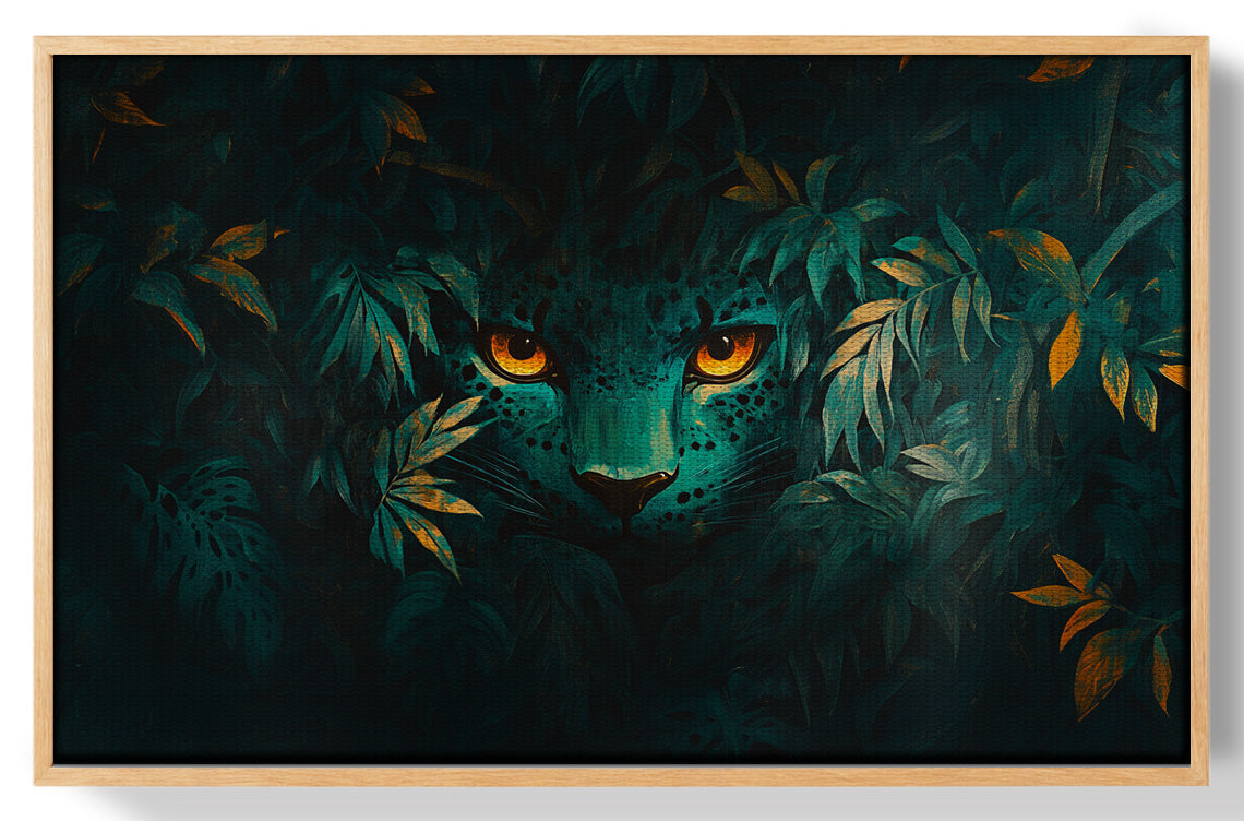 Leopard Jungle Eyes Black African American canvas print view 49