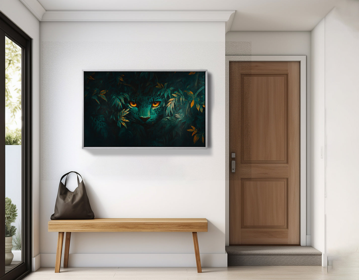 Leopard Jungle Eyes Black African American canvas print view 59