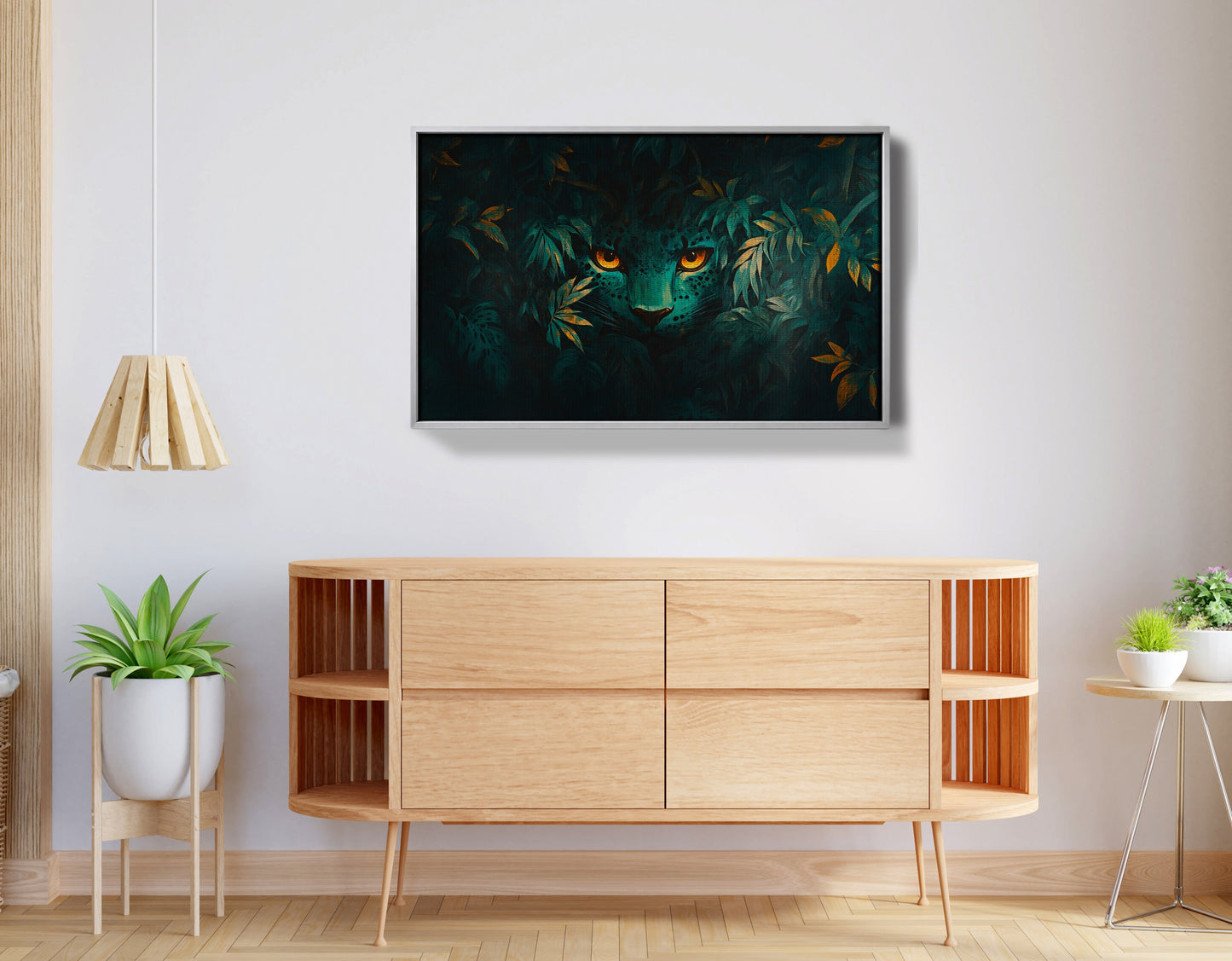 Leopard Jungle Eyes Black African American canvas print view 56