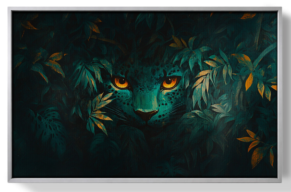 Leopard Jungle Eyes Black African American canvas print view 55