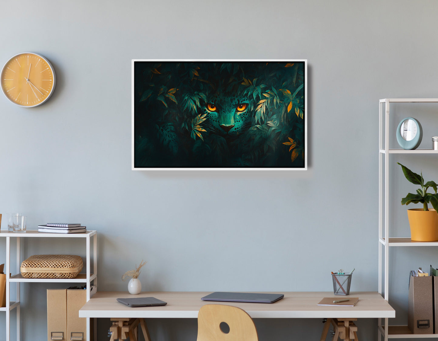 Leopard Jungle Eyes Black African American canvas print view 66