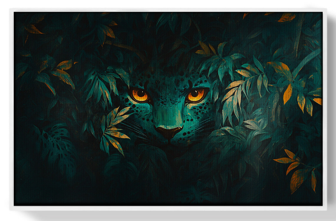 Leopard Jungle Eyes Black African American canvas print view 61