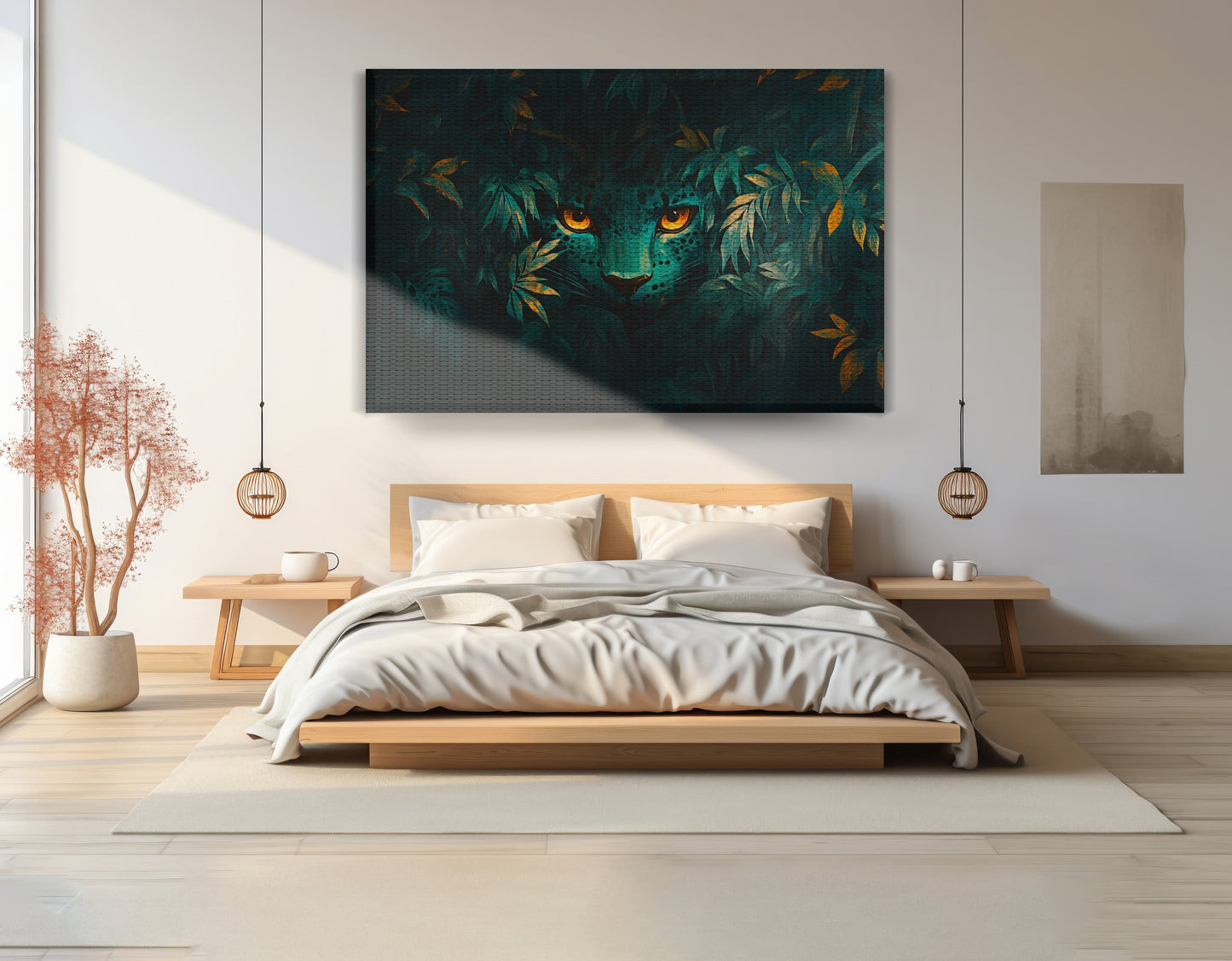 Leopard Jungle Eyes Black African American canvas print view 15