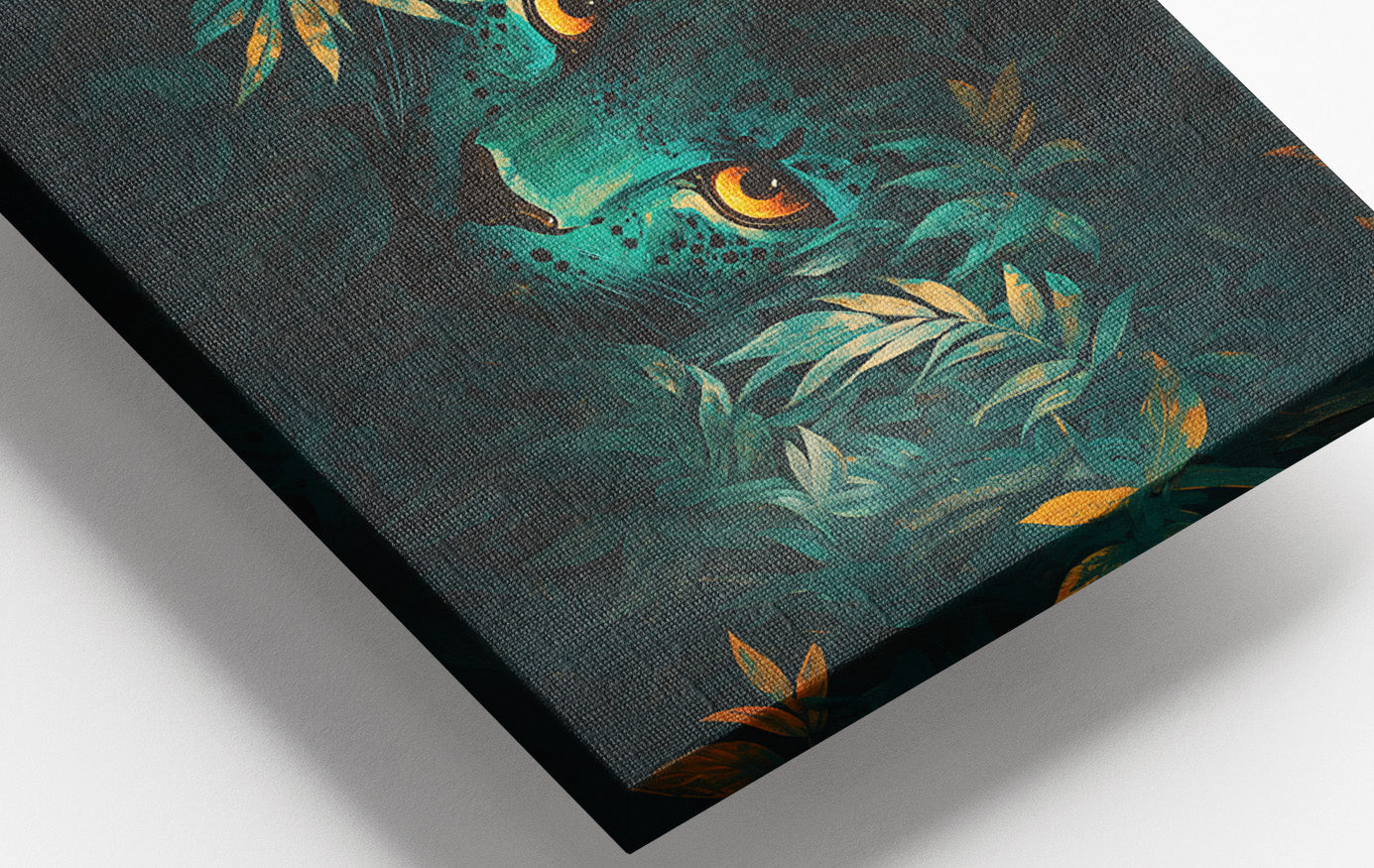 Leopard Jungle Eyes Black African American canvas print view 16