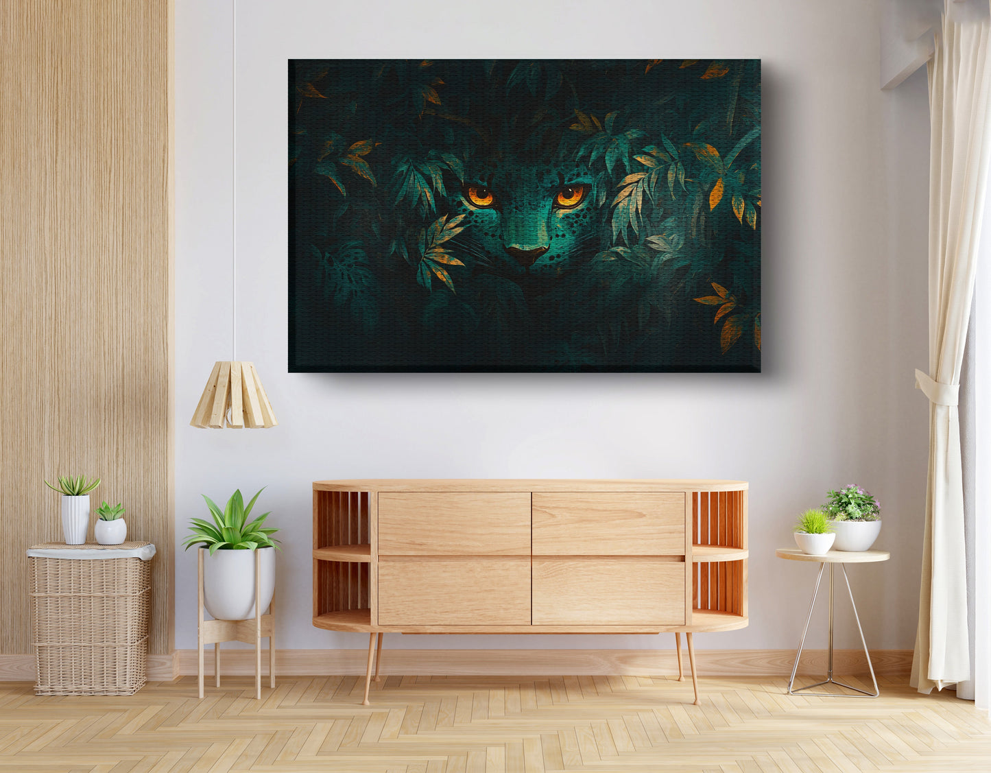 Leopard Jungle Eyes Black African American canvas print view 14
