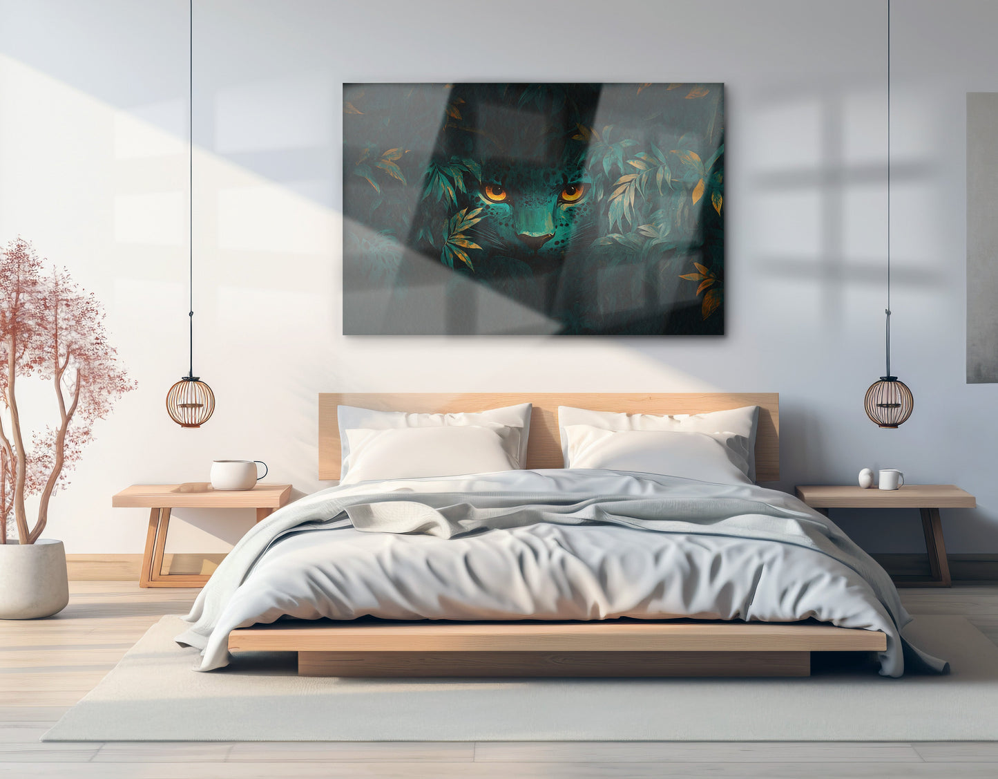 Leopard Jungle Eyes Black African American canvas print view 21