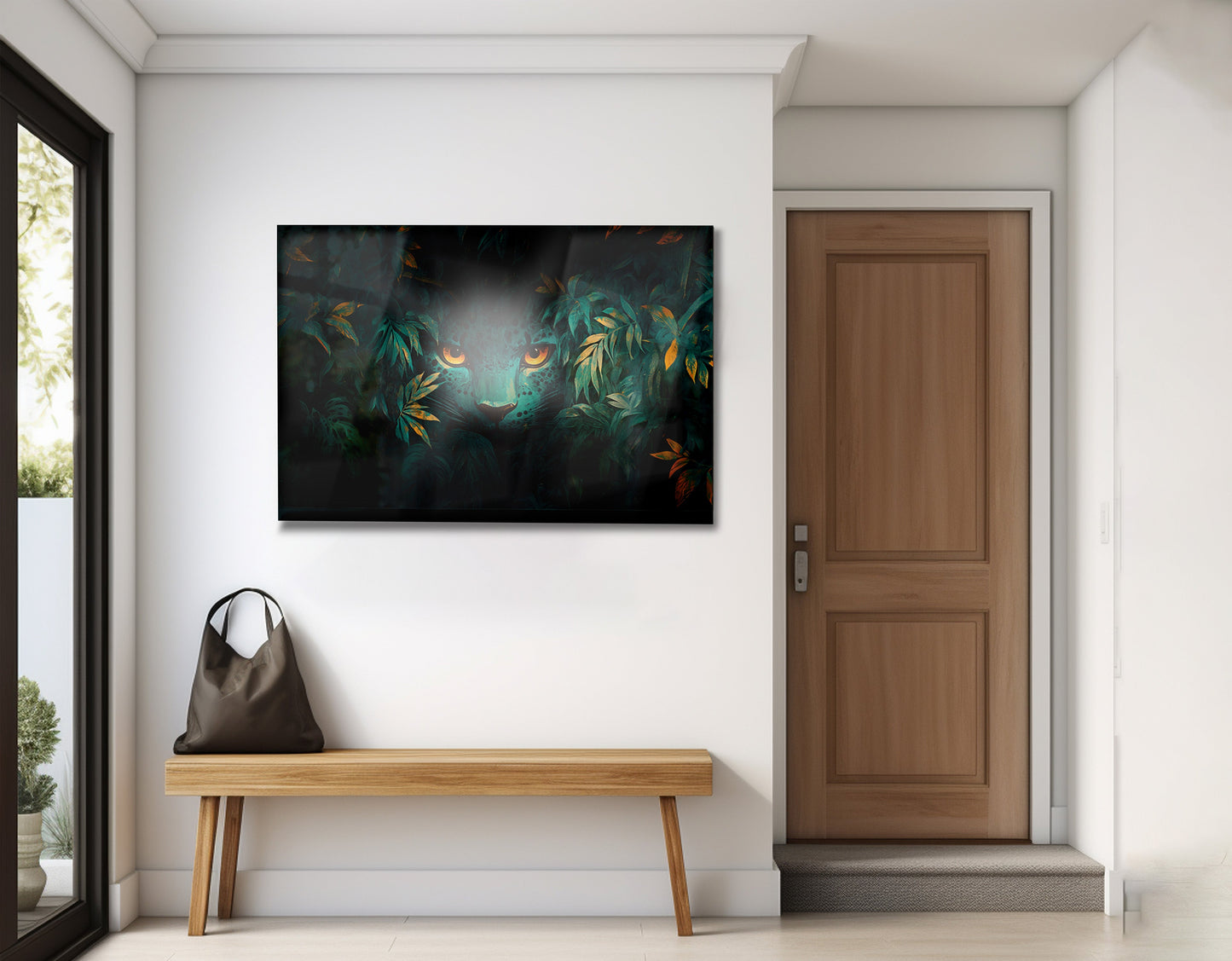 Leopard Jungle Eyes Black African American canvas print view 23