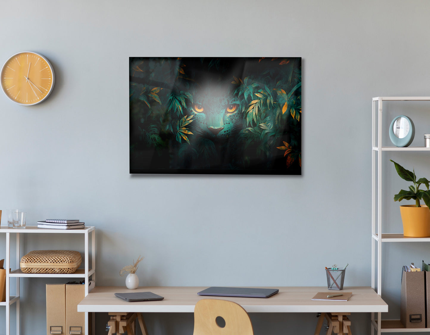 Leopard Jungle Eyes Black African American canvas print view 24