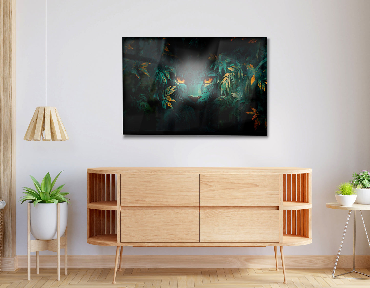 Leopard Jungle Eyes Black African American canvas print view 20