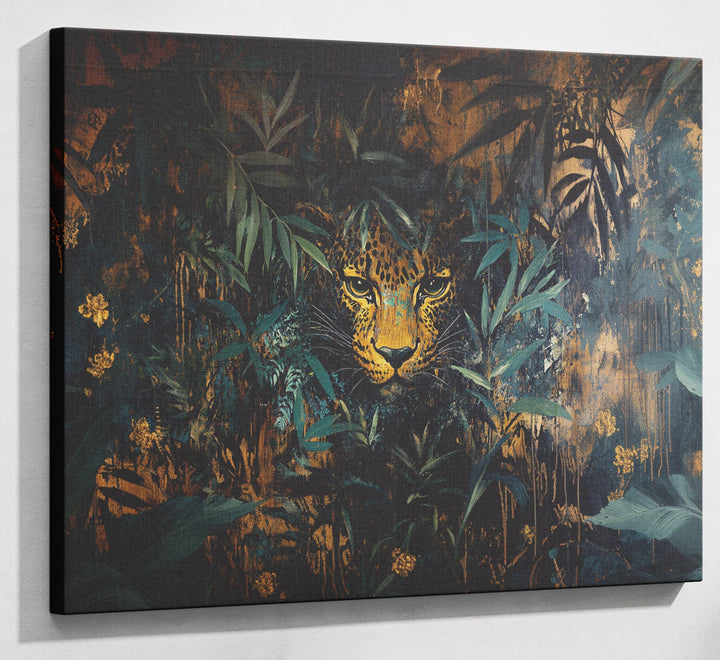 Leopard Jungle African American canvas print canvas print with visible wall art format