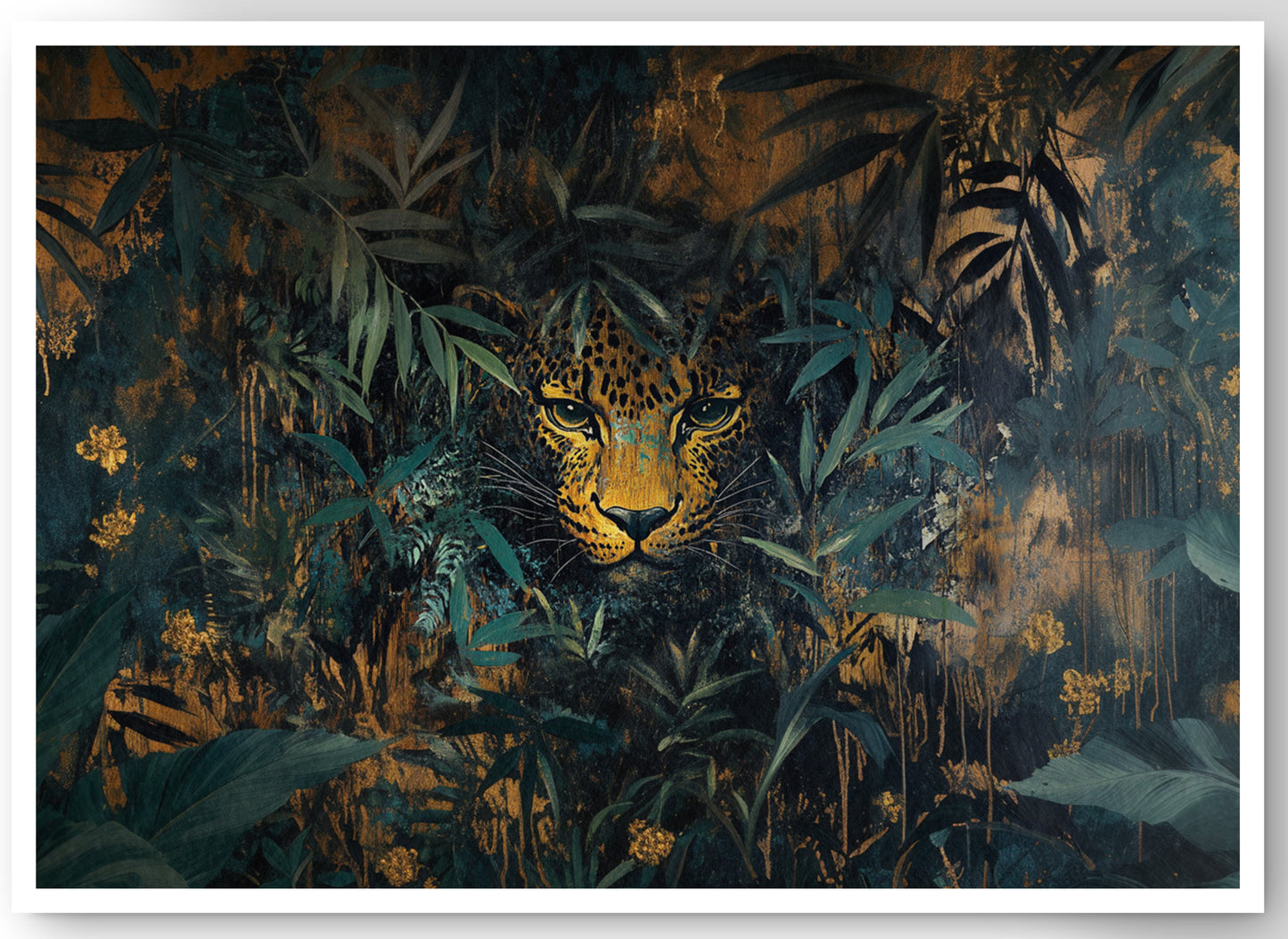 Leopard Jungle African American canvas print by MoomZee Artwork