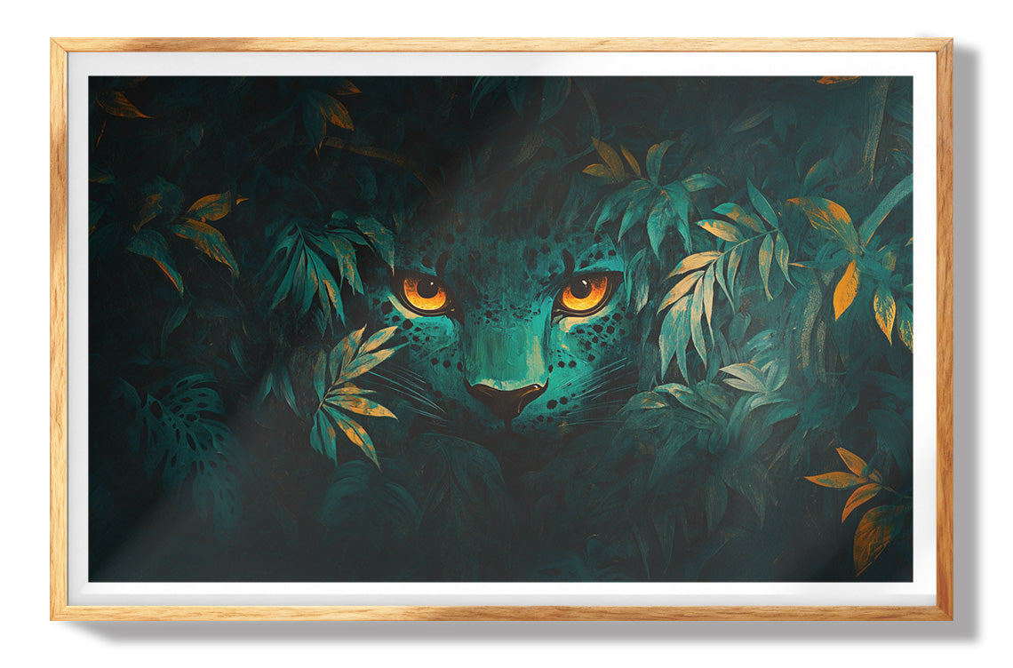 Leopard Jungle Eyes Black African American canvas print view 73
