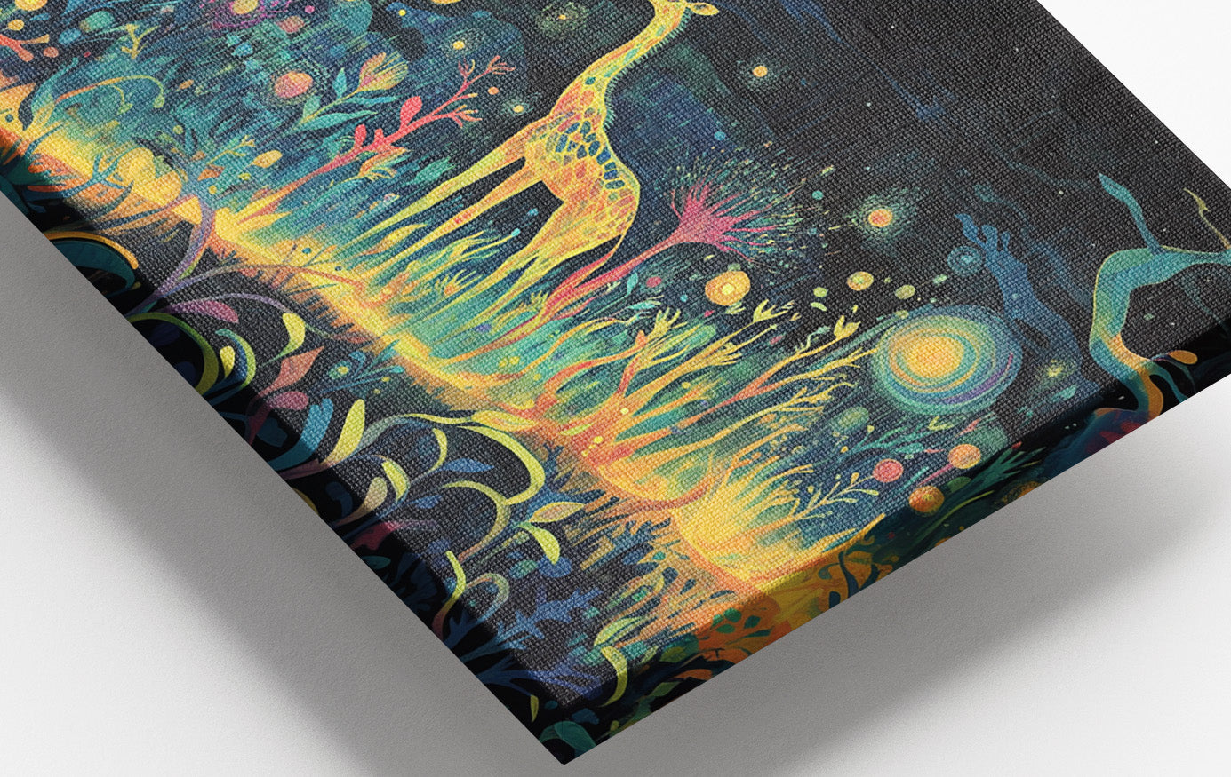 Mystical Giraffe Night Black African American canvas print view 16