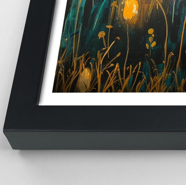 Giraffe Teal Night African American canvas print view 70