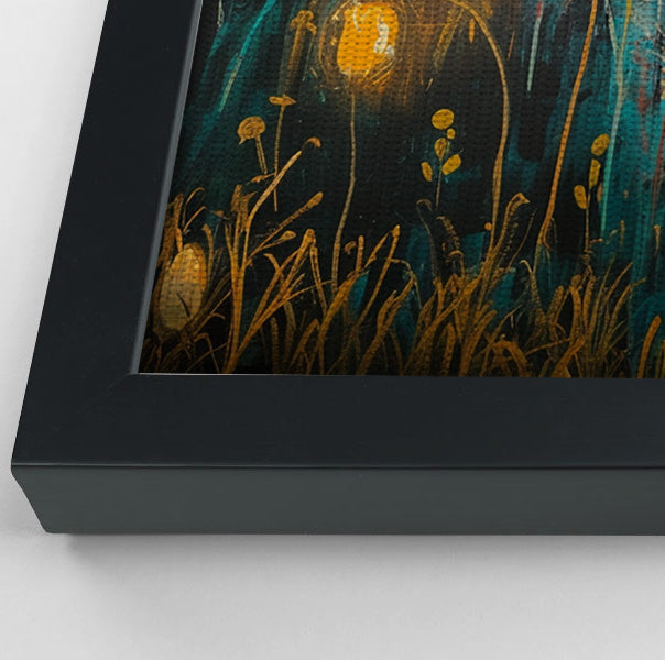 Giraffe Teal Night African American canvas print view 28