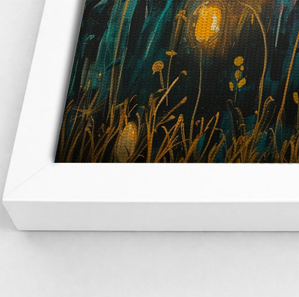 Giraffe Teal Night African American canvas print view 64