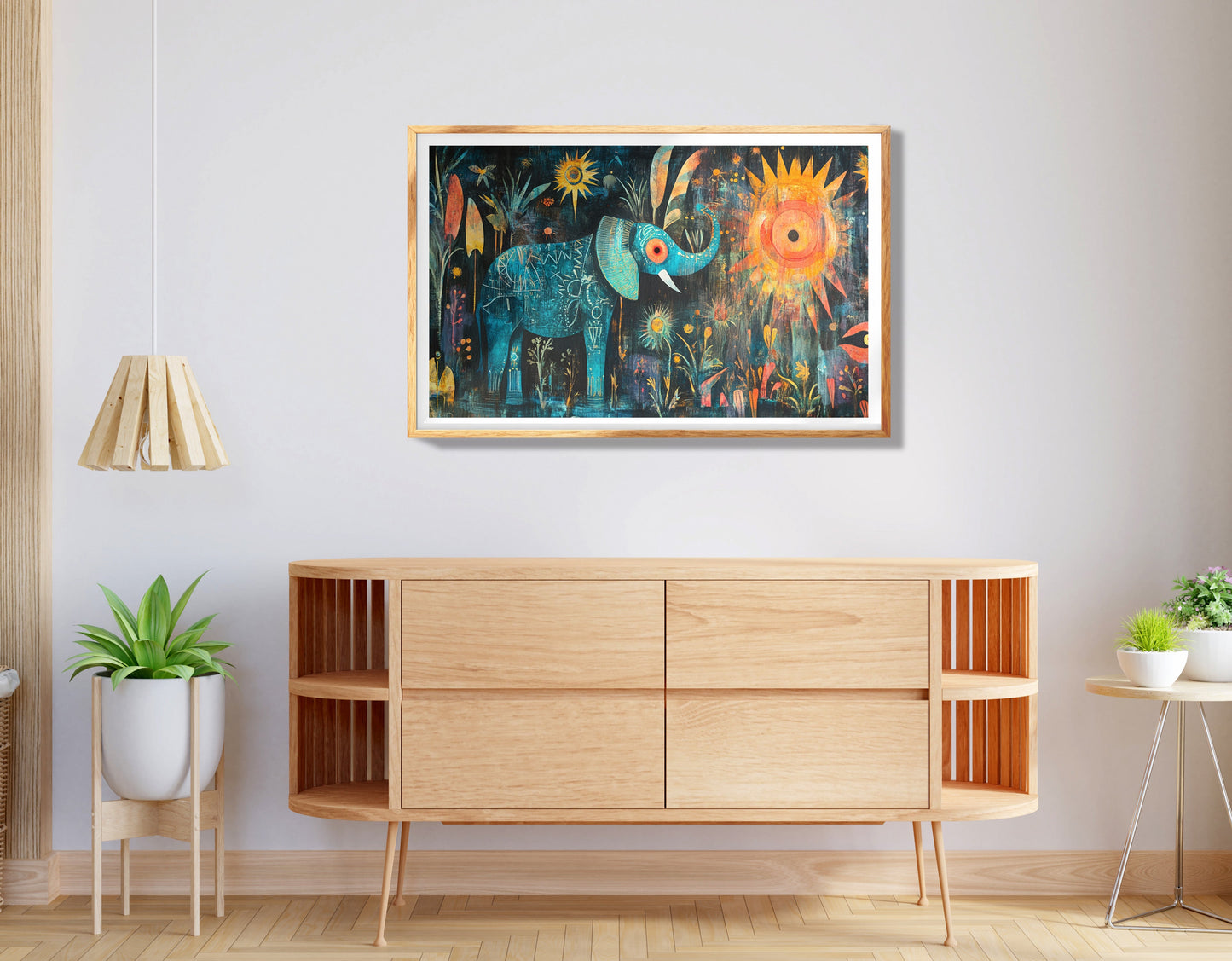 Mystical Giraffe Night Black African American canvas print view 74