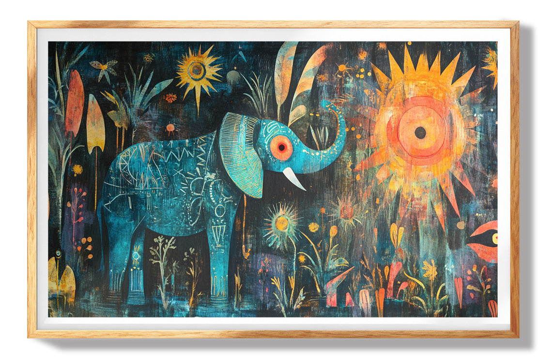 Mystical Giraffe Night Black African American canvas print view 73