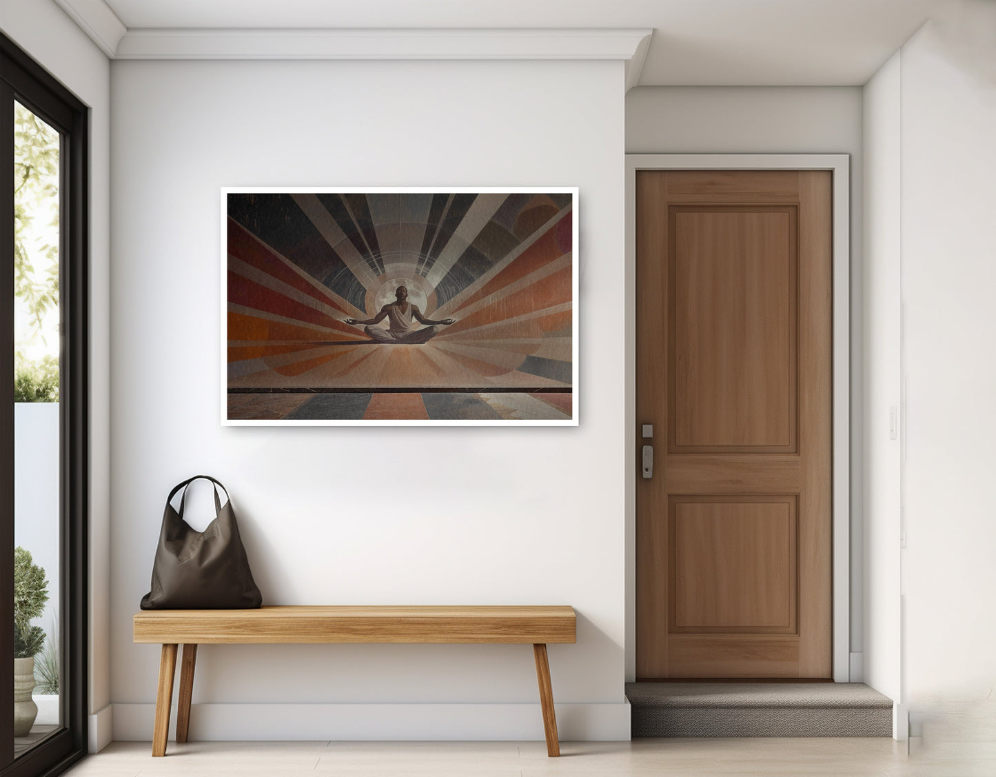 Black Woman Meditation Sun Rays African American wall art home decor view