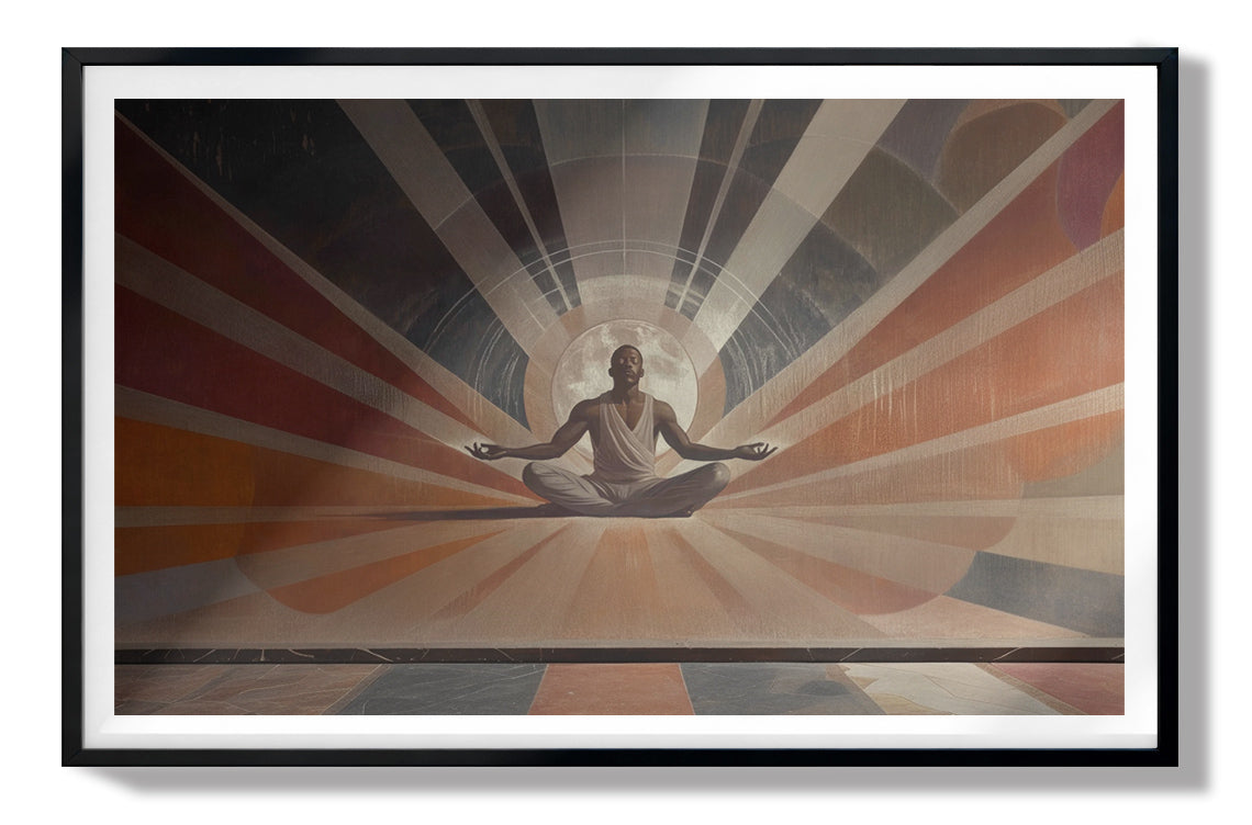 Black Woman Meditation Sun Rays African American wall art view 67