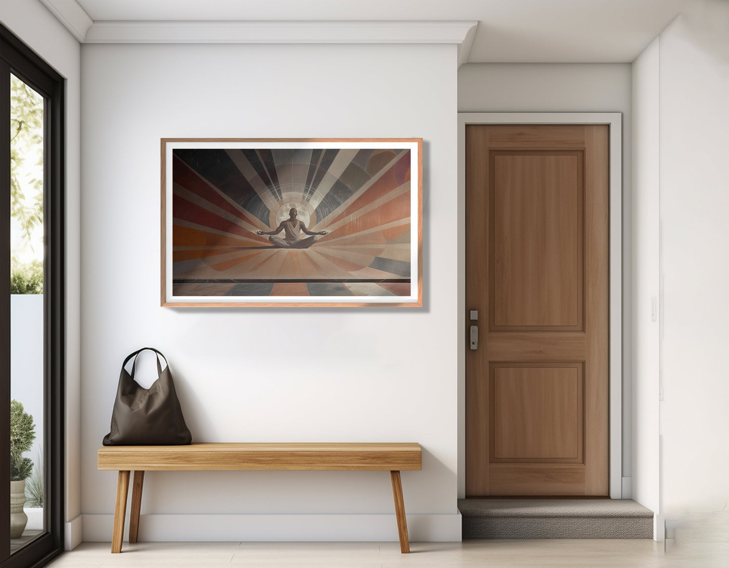 Black Woman Meditation Sun Rays African American wall art view 83