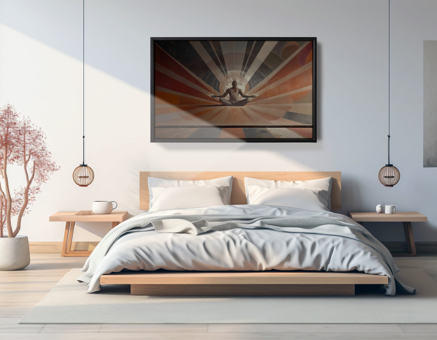 Black Woman Meditation Sun Rays African American wall art view 27