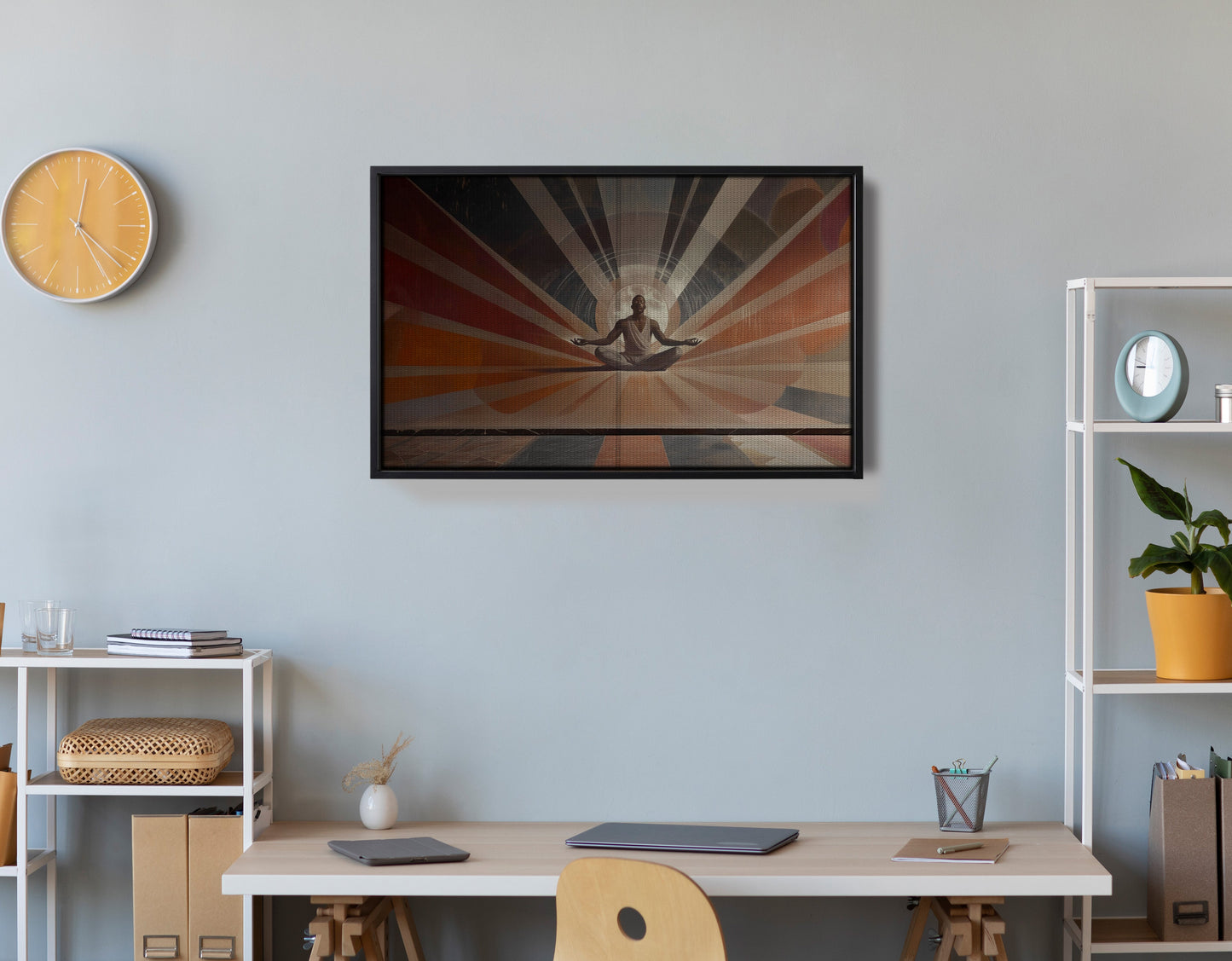 Black Woman Meditation Sun Rays African American wall art view 30