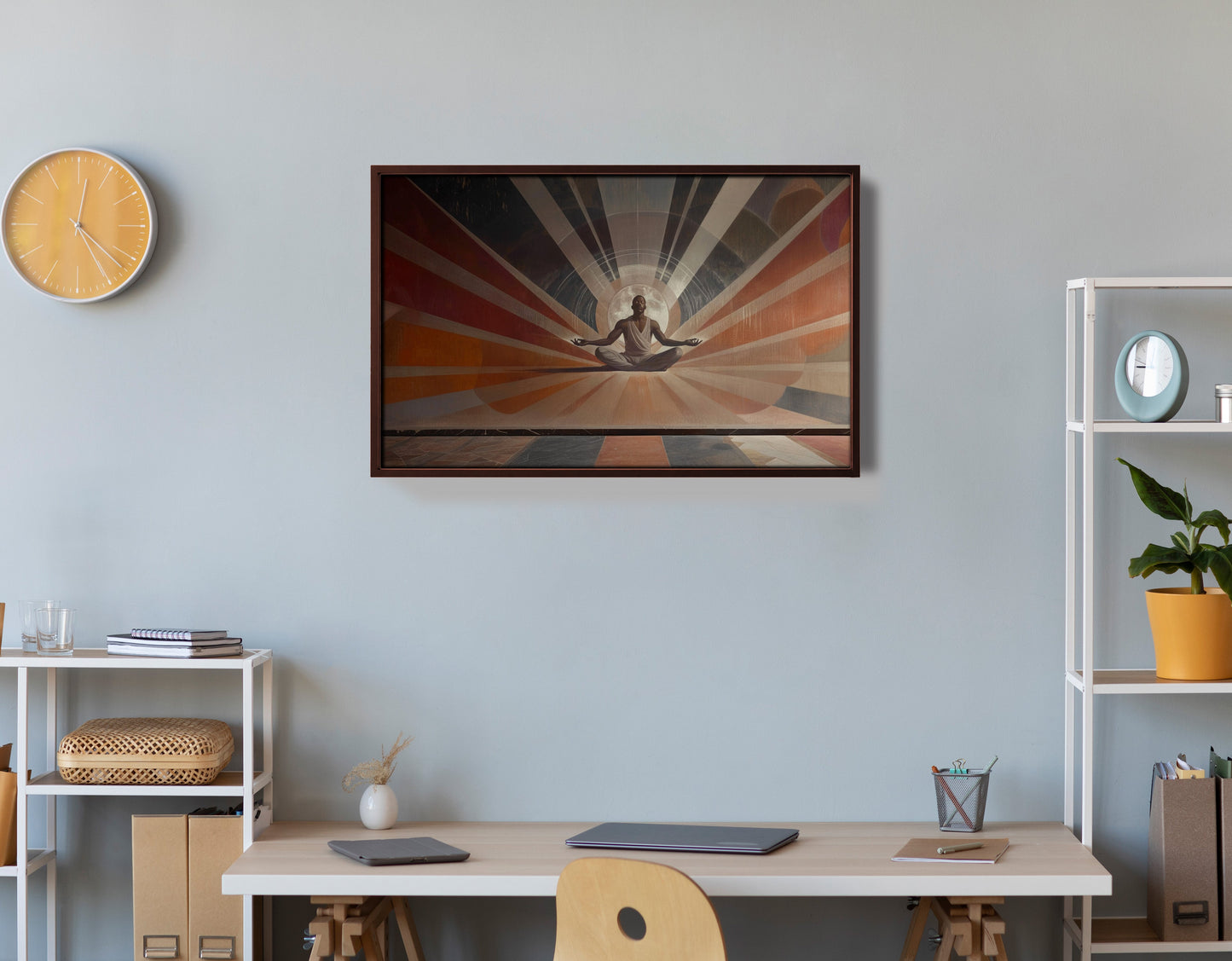 Black Woman Meditation Sun Rays African American wall art view 36
