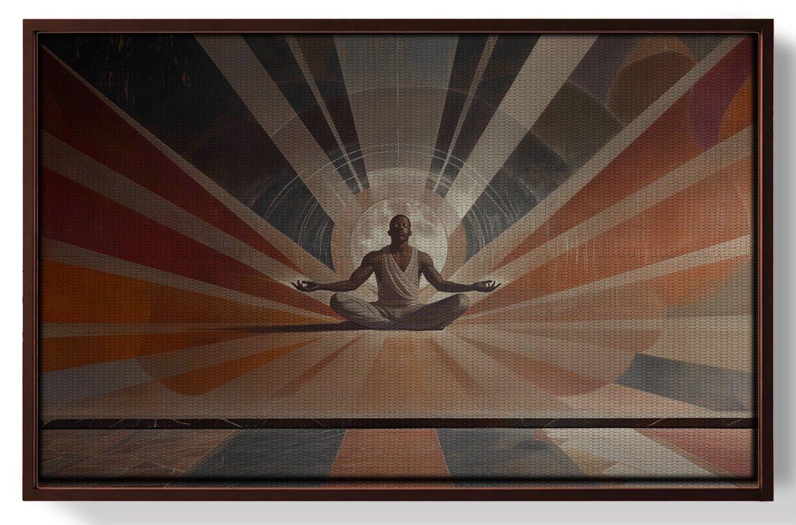 Black Woman Meditation Sun Rays African American wall art view 31