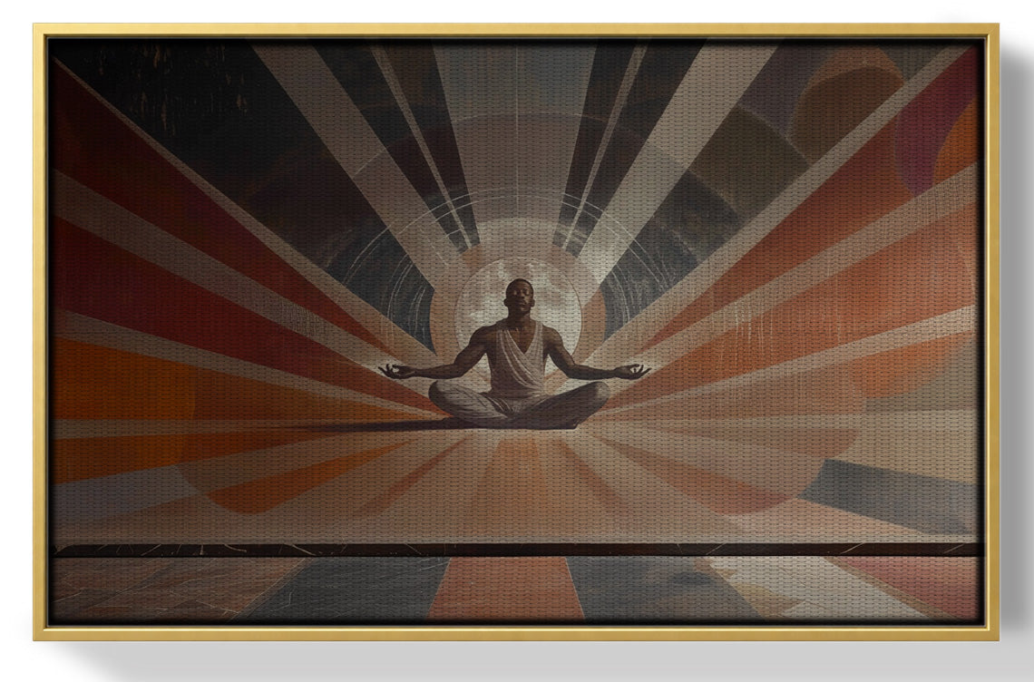 Black Woman Meditation Sun Rays African American wall art view 37