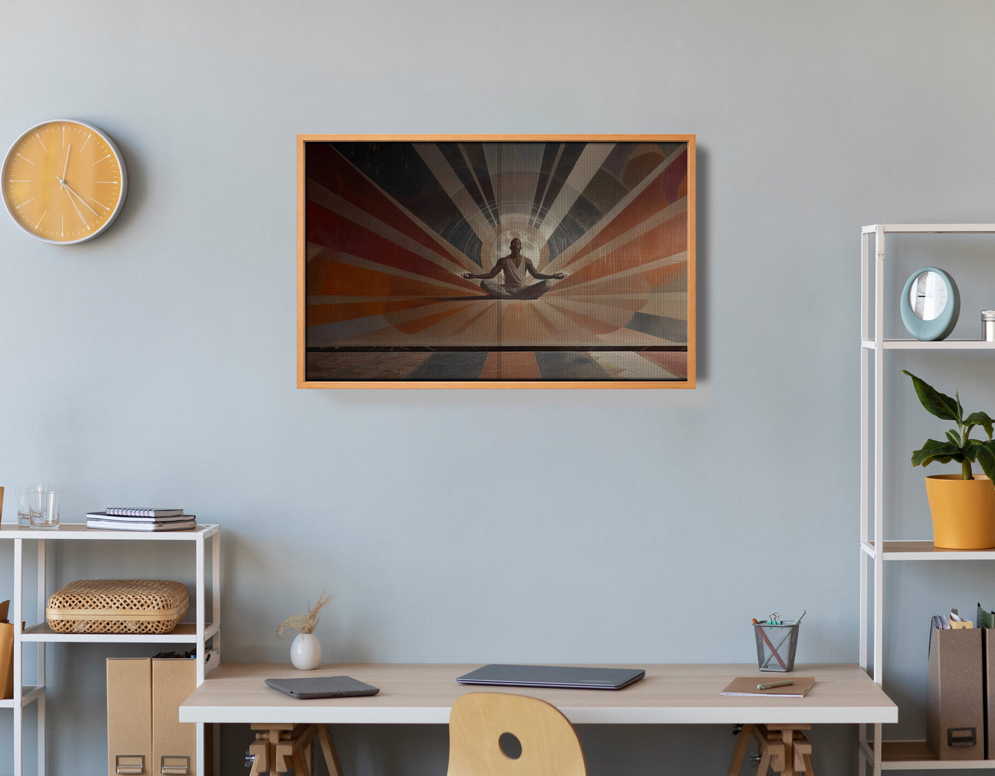 Black Woman Meditation Sun Rays African American wall art view 48