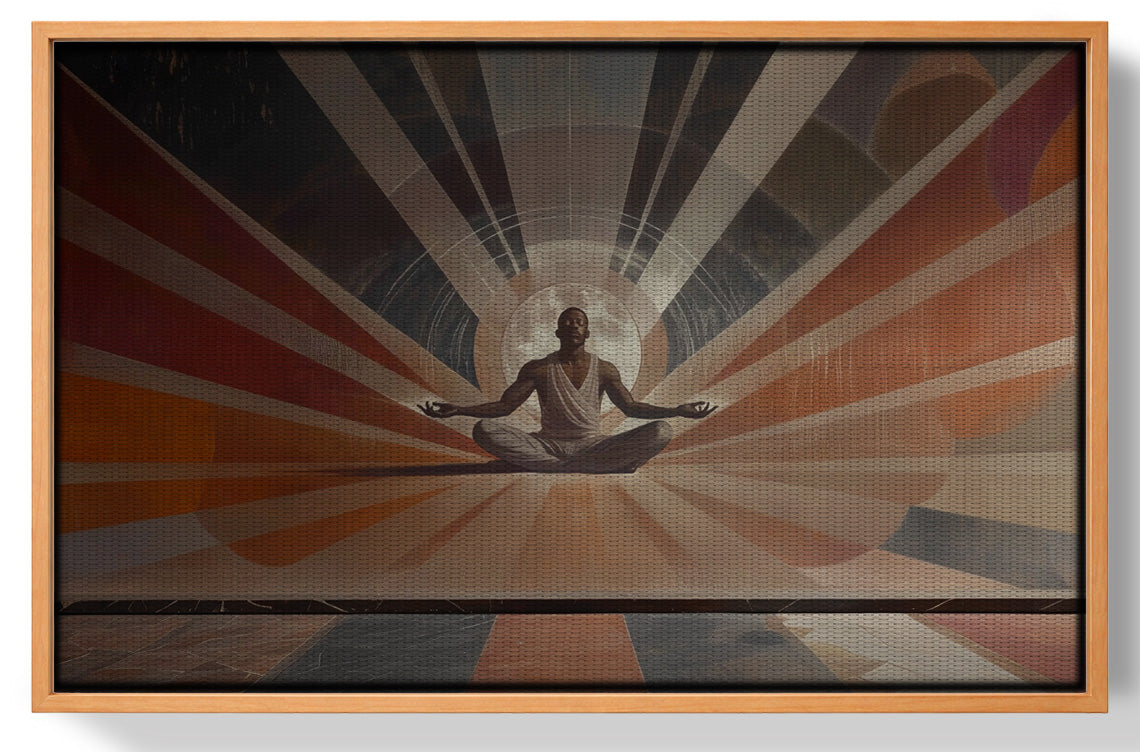 Black Woman Meditation Sun Rays African American wall art view 43