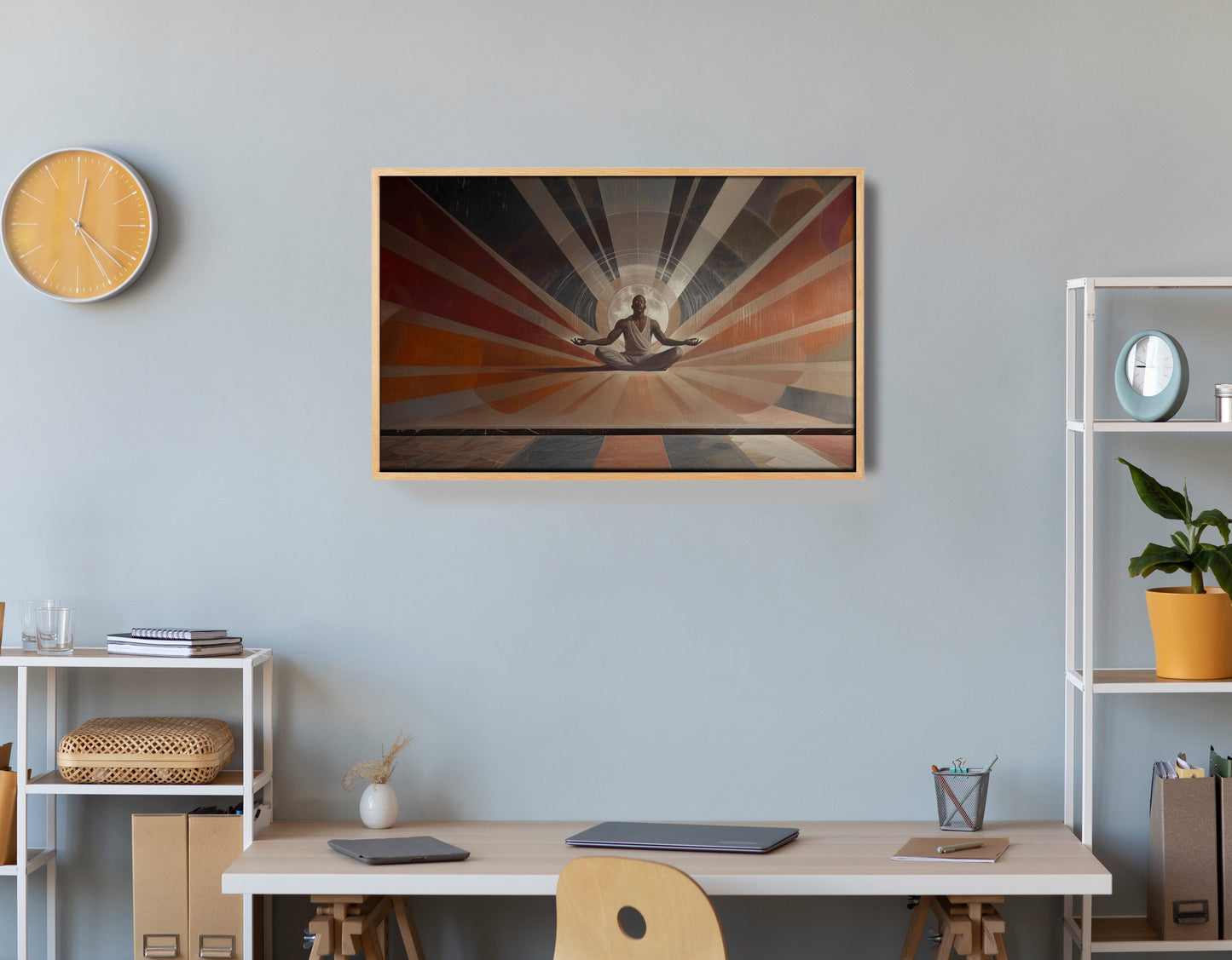 Black Woman Meditation Sun Rays African American wall art view 54