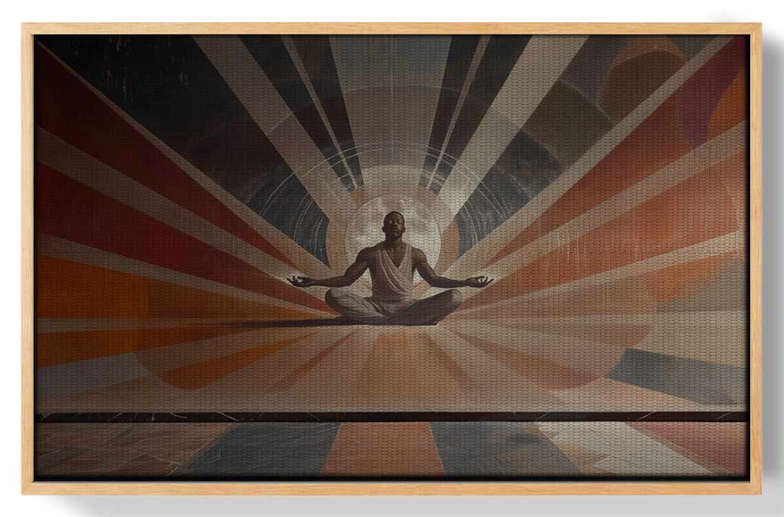 Black Woman Meditation Sun Rays African American wall art view 49