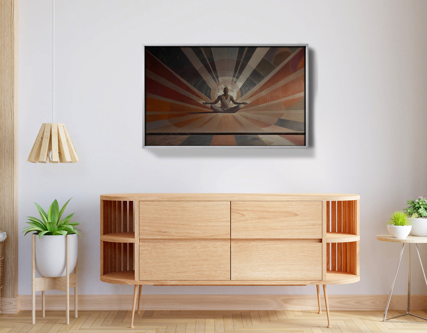 Black Woman Meditation Sun Rays African American wall art view 56