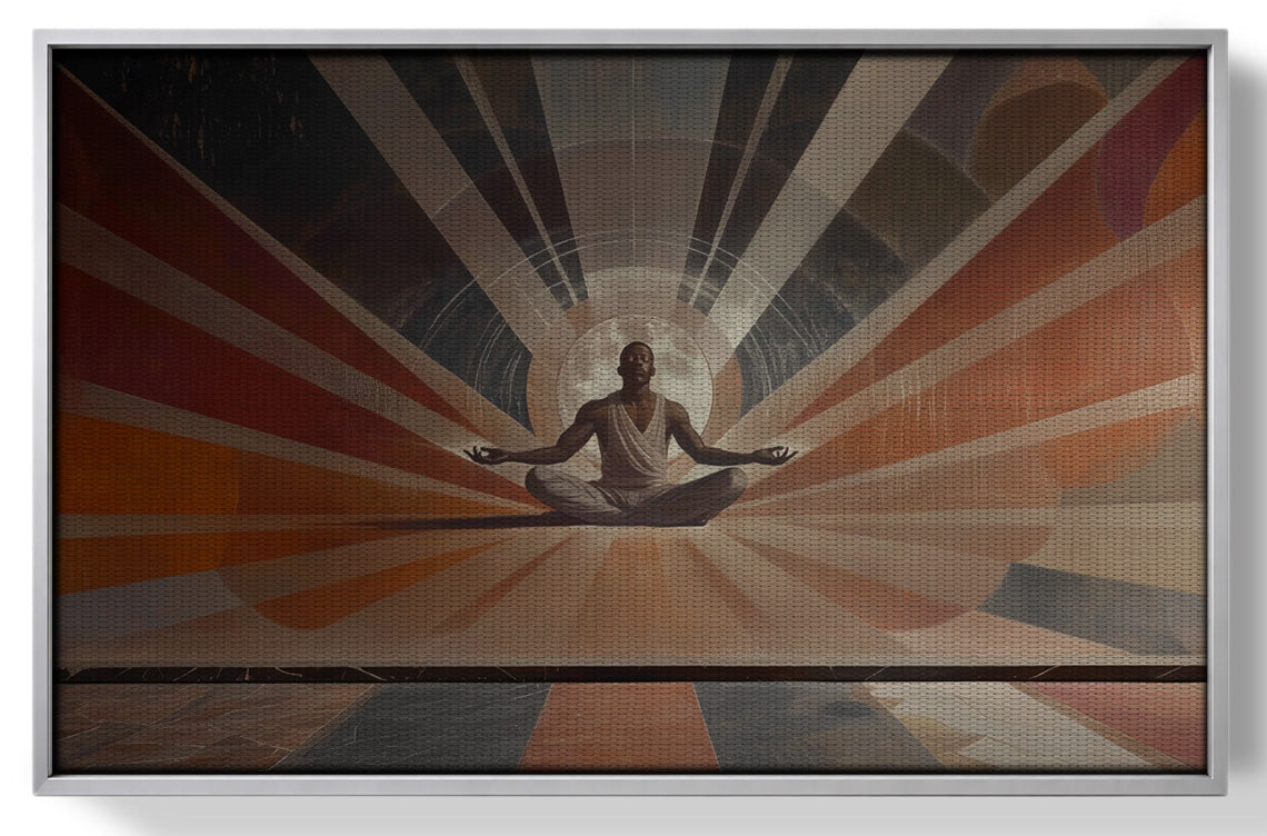 Black Woman Meditation Sun Rays African American wall art view 55