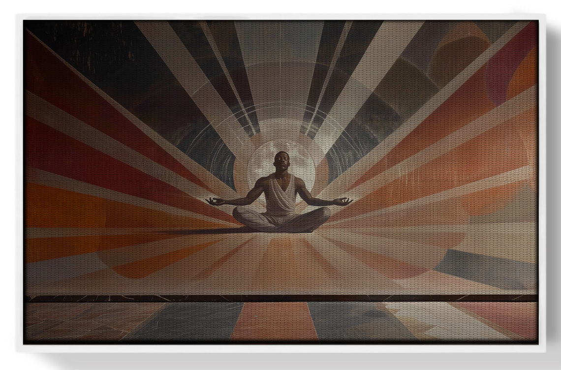 Black Woman Meditation Sun Rays African American wall art view 61