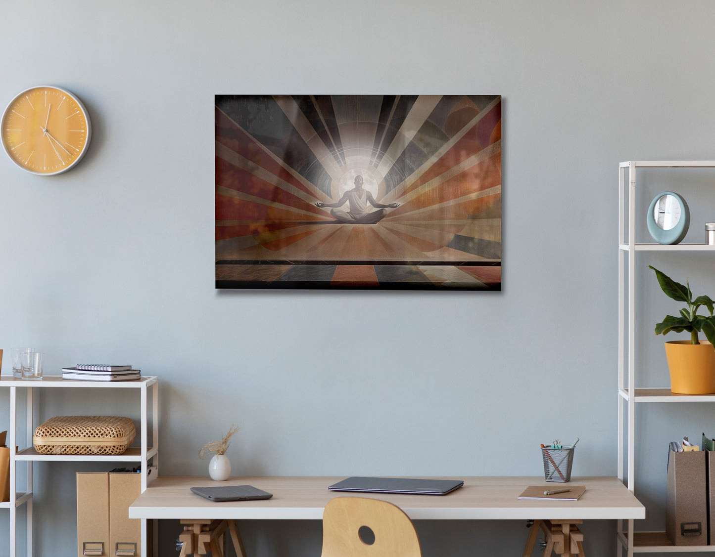 Black Woman Meditation Sun Rays African American wall art view 24