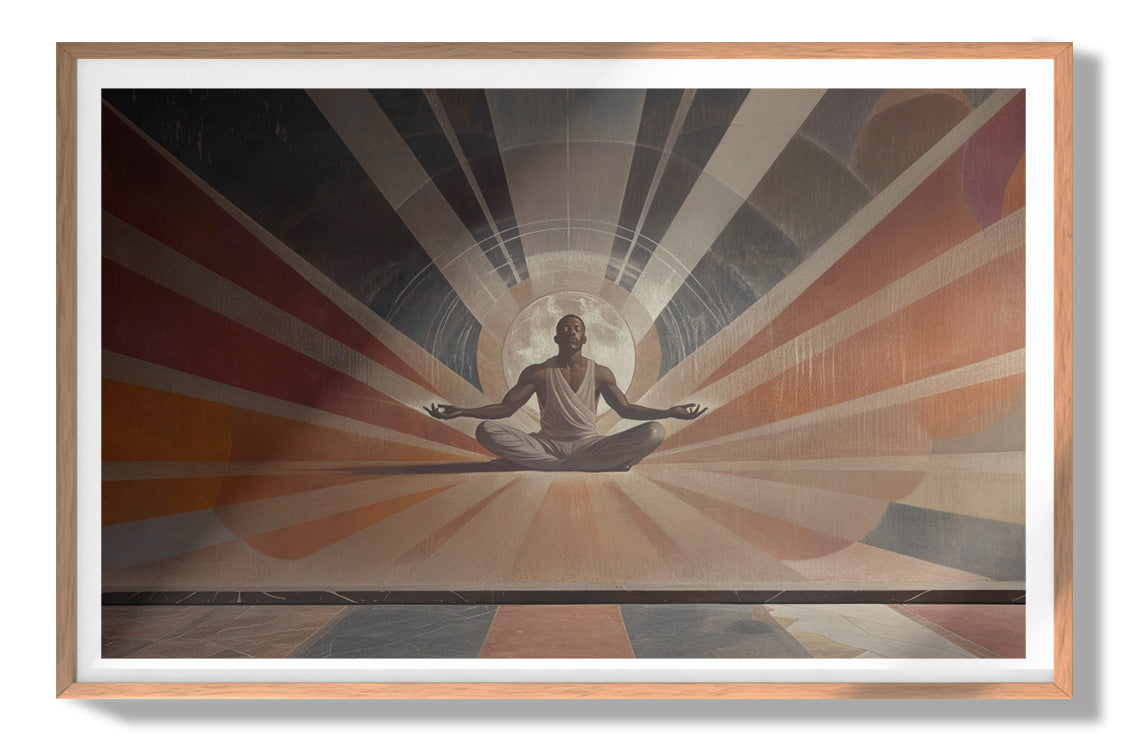 Black Woman Meditation Sun Rays African American wall art view 79