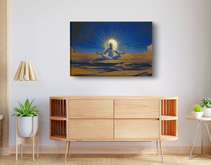 Black Woman Desert Meditation Wall Art