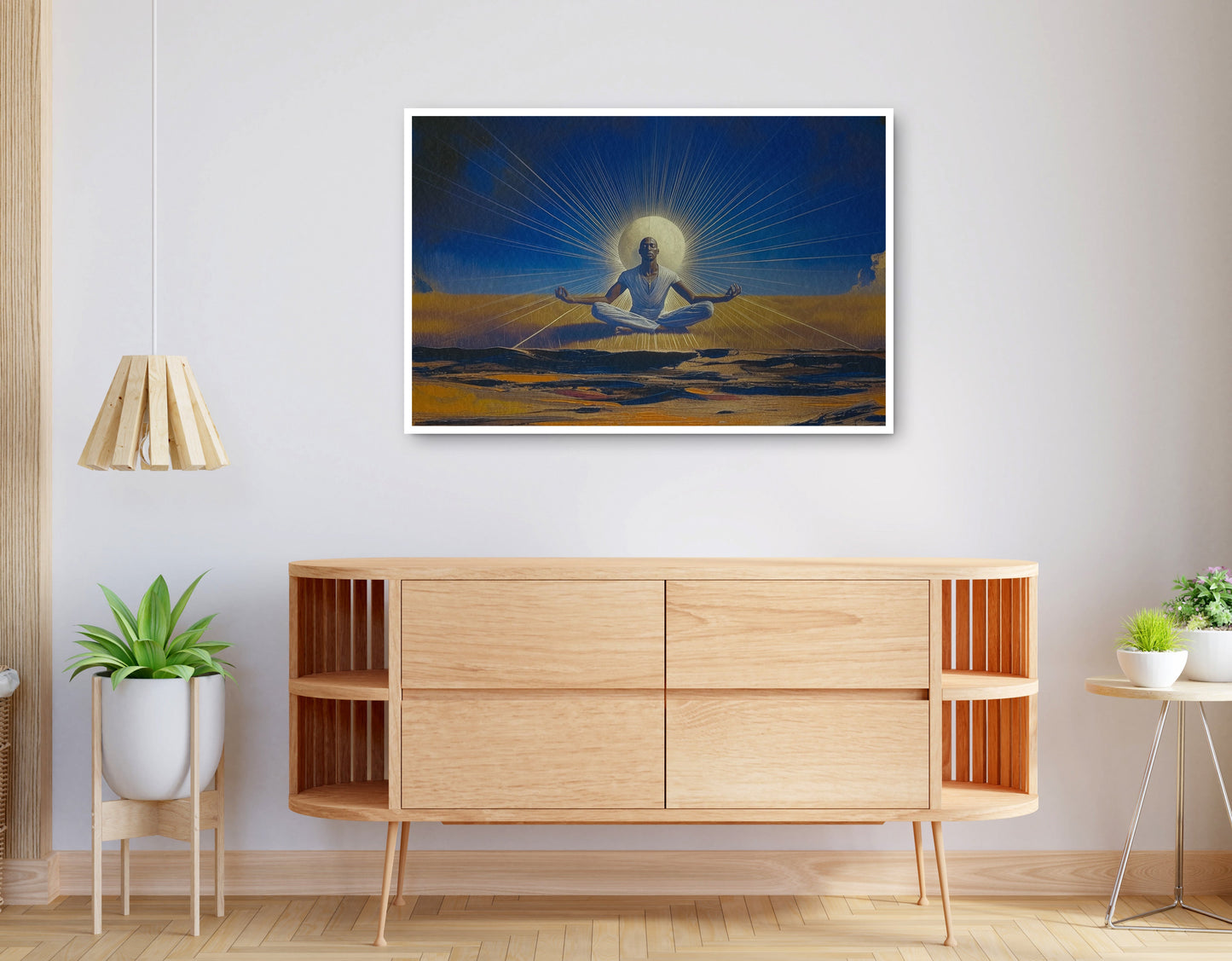 Alternate view of Black Woman Desert Meditation African American wall art canvas print
